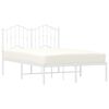 vidaXL Metal Bed Frame without Mattress with Headboard White 120x200cm
