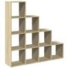 vidaXL Room Divider Bookcase 4-Tier Sonoma Oak 131.5x29x131.5 cm Engineered Wood