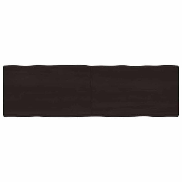 vidaXL Table Top Dark Brown 200x60x(2-6) cm Treated Solid Wood Live Edge