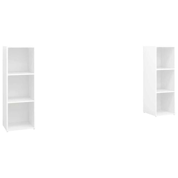 vidaXL TV Cabinets 2 pcs White 107x35x37 cm Engineered Wood
