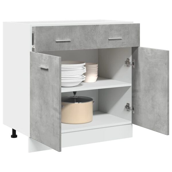 vidaXL Drawer Bottom Cabinet Lyon Concrete Grey 80x46x81.5 cm Engineered Wood