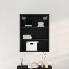 vidaXL Hanging Wall Cabinet Wall-mounted Black Oak 69.5 x 32.5 x 90 cm