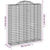 vidaXL Arched Gabion Basket 200x50x220/240 cm Galvanised Iron