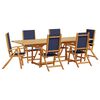 vidaXL 7 Piece Garden Dining Set Solid Wood Acacia and Textilene