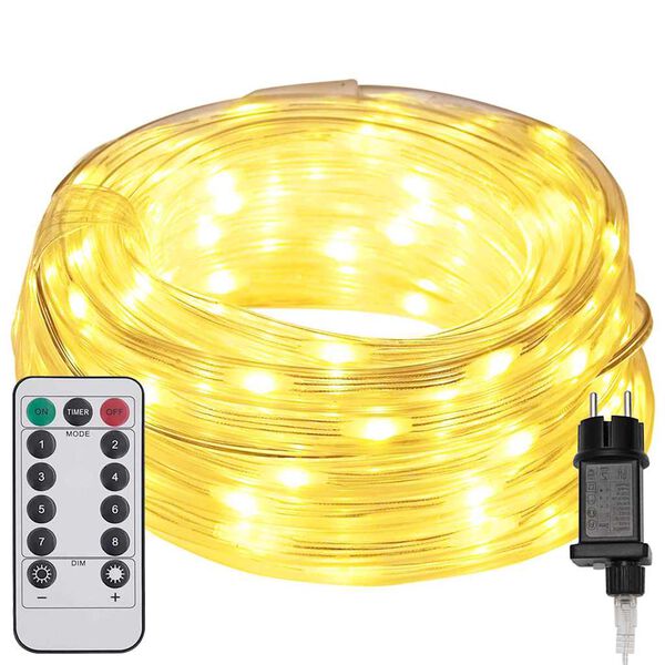 vidaXL Rope Light with 240 LEDs Warm White 10 m PVC