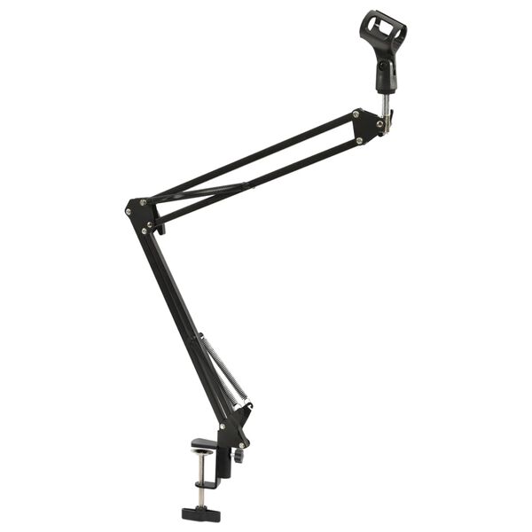 vidaXL Table Mounted Microphone Stand Black Steel