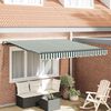 vidaXL Retractable Awning Manual Green and White 300 x 250 cm