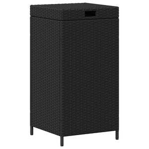 vidaXL Outdoor Garbage Bin Black 40 x 40 x 80 cm Poly Rattan