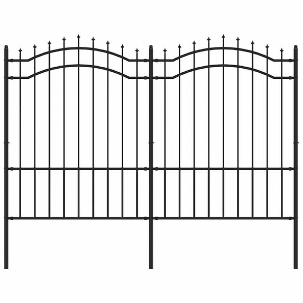 vidaXL Garden Fence Woerden with Spear Top Black 240x150 cm Steel