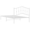 vidaXL Metal Bed Frame without Mattress with Headboard White 100x200cm