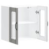 vidaXL Kitchen Wall Cabinet with Glass Door Lucca Grey Sonoma Engineered Wood