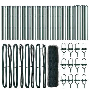 vidaXL Hexagonal Fence Ground Fix 100 x 0.6 m PVC-Coated Steel Green