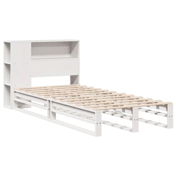vidaXL Bookcase Bed without Mattress White 75x190 cm Small Single Solid Wood