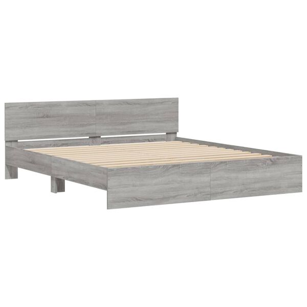 vidaXL Bed Frame without Mattress Grey Sonoma 160x200 cm