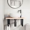vidaXL Basin Shelf Wall Mounted Steel and Solid Wood Beech