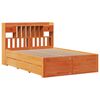 vidaXL Bookcase Bed without Mattress Wax Brown 140x190 cm Solid Wood Pine