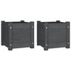 vidaXL Planter | Set of 2 | Grey | Solid Pinewood | 31 cm | Planters | Planter