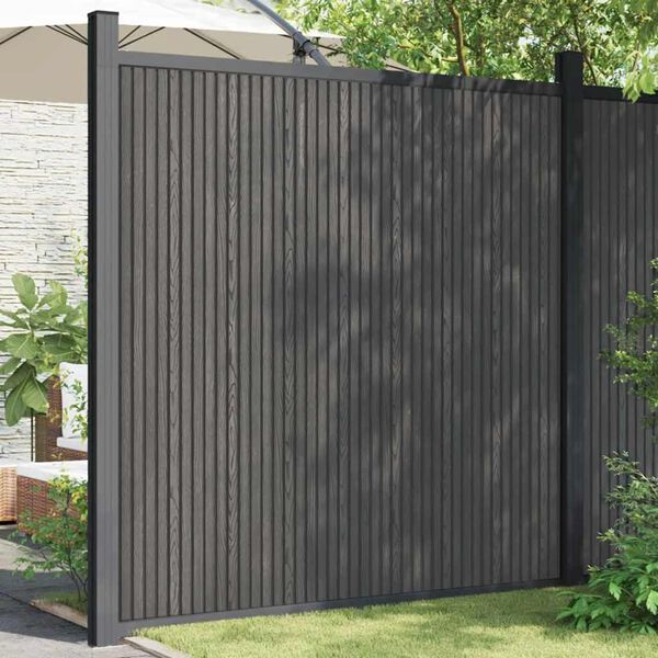 vidaXL Fence Panel WPC Grey 173x186 cm