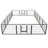 vidaXL Dog Playpen 16 Panels Steel 60x80 cm Black