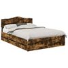 vidaXL Bed Frame with Drawer Smoked Oak 140 x 200 cm Engineer Wood
