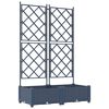 vidaXL Garden Planter 2 pcs Grey 80 x 40 x 125.5 cm Plastic