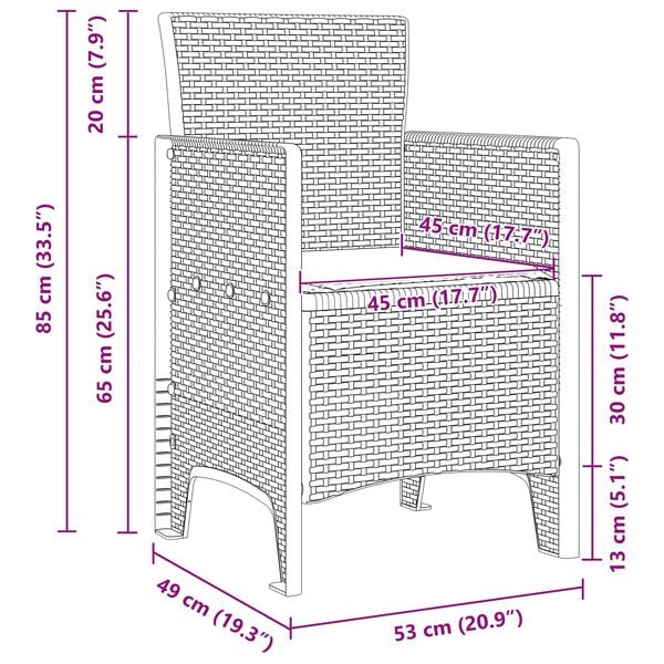 vidaXL Garden Dining Set with Cushion 11 pcs Anthracite Poly rattan