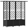 vidaXL Raised Bed with Trellis and Roof Black 163.5 x 40 x 136 cm PP