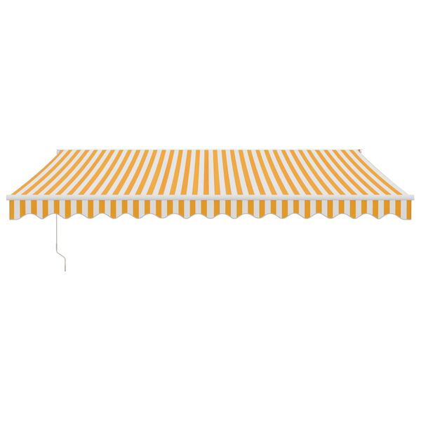 vidaXL Retractable Awning Yellow and White 4.5x3 m Fabric and Aluminium