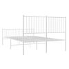 vidaXL Metal Bed Frame without Mattress with Footboard White 140x200cm