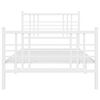 vidaXL Metal Bed Frame without Mattress with Footboard White 100x190cm