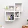 vidaXL Wall Cube Shelf High Gloss White 80x15x78.5 cm Engineered Wood