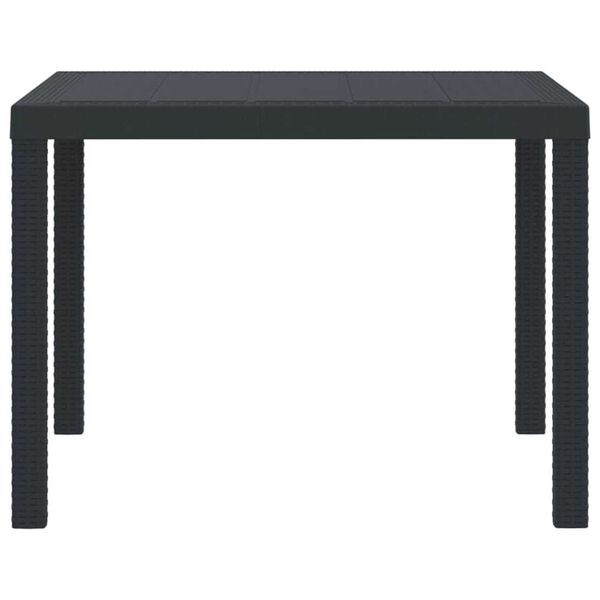 vidaXL Garden Dining Table Anthracite 100 x 100 x 73 cm Poly Rattan