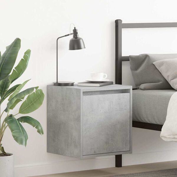 vidaXL Wall-Mounted Bedside Cabinets 2 pcs Concrete Grey 38x34x40 cm