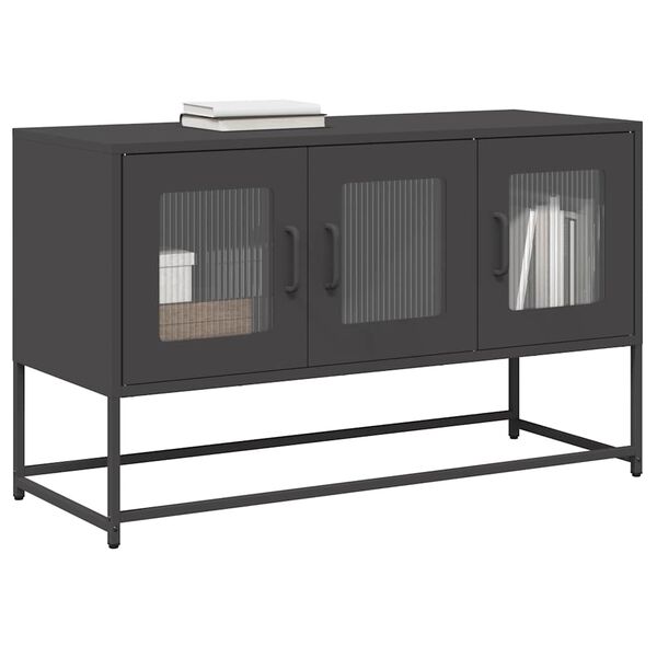 vidaXL TV Cabinet Black 100.5x39x60.5 cm Cold-rolled Steel