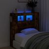 vidaXL LED Headboard Smoked Oak 100x18,5x103,5 cm Engineered Wood