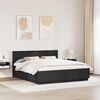 vidaXL Bed Frame with Headboard Black 200 x 200 cm Engineered Wood
