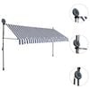 vidaXL Manual Retractable Awning with LED 400 cm Blue and White