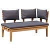 vidaXL Garden Bench 2 pcs Grey and Brown Solid Teak wood
