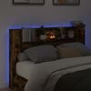 vidaXL Headboard Cabinet with LED Smoked Oak 160 x 16.5 x 103.5 cm