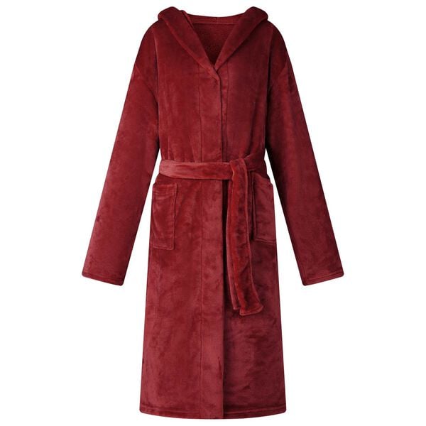 vidaXL Bathrobe Hoodie Bordeaux Red XL Flannel