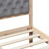 vidaXL Bed Frame with Headboard Light Grey 120 x 200 cm Fabric