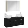 vidaXL Bathroom Furniture Set 4 pcs Black Oak