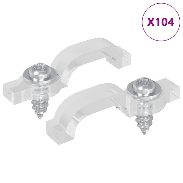 vidaXL LED Strip Clips 2 pcs Transparent 23.8 x 7.3 x 4.3 mm