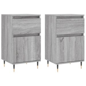 vidaXL Sideboards 2 pcs Grey Sonoma 40x35x70 cm Engineered Wood