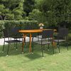 vidaXL 7 Piece Garden Dining Set Black