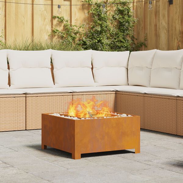 vidaXL Fire Pit Brown 60 x 60 x 30 cm Steel