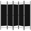 vidaXL 5-Panel Room Divider Black 200x180 cm