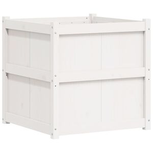 vidaXL Garden Planter White 70x70x70 cm Solid Wood Pine