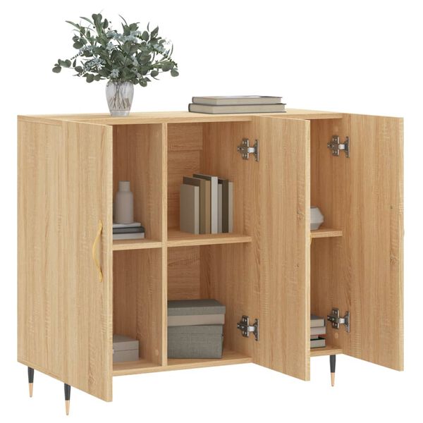 vidaXL Sideboard Sonoma Oak 90x34x80 cm Engineered Wood
