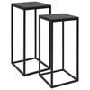 vidaXL Side Table | Set of 2 | Black | Steel, Engineered wood | Durable